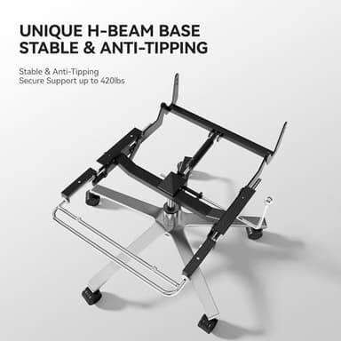 OKUP Reclining Office Chair with Footrest - 25.6" Wide Seat & Adjustable Seat Depth, Big and Tall High Back Leather Executive Home Office Desk Chair 400lbs, Black - Image 8