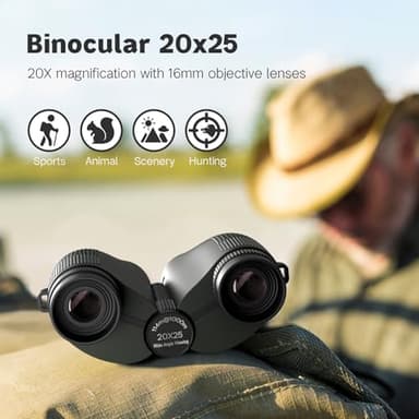 Awvlvwa 20x25 Compact Binoculars for Adults & Kids – High-Powered, Wide Eyepiece, Waterproof Binoculars with Low Light Vision – Perfect for Bird Watching, Outdoor Hunting, and Sightseeing (Green) - Image 3
