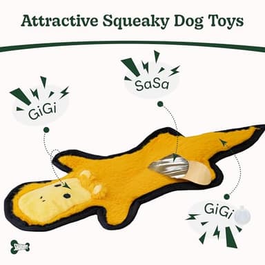 SHARLOVY No Stuffing Dog Toys Crinkle Squeaky, Long Lasting Chews for Aggressive, Durable Plush Dog Puppy Chew Toys for Teething, with 6 Tough Layers for Small Medium Large Breed - Image 3