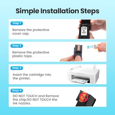 210XL and 211XL Ink Cartridges Replacement for Canon 210 XL and 211 XL Ink Cartridges 211XL Color 210XL Black Ink Cartridge Work for IP2702 MP230 MP250 MP280 MP480 MX320 MX330 MX340 (1 Black,1 Color) - Image 7