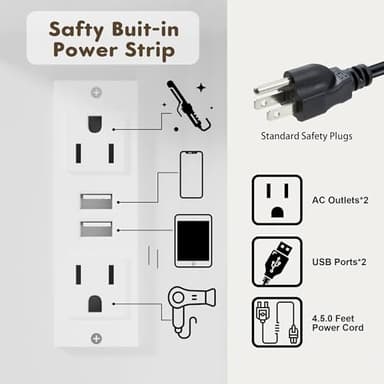 YESHOMY Vanity Desk with Mirror, Power Outlet and 10 Lights, Makeup Table with 7 Drawers, 3 Color Modes Available for Bedroom, Pure White - Image 6