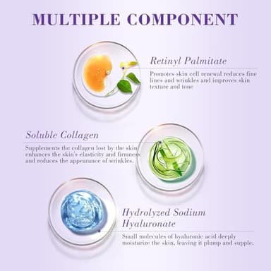 Eye Cream, Retinol Eye Cream for Dark Circles, Puffiness Anti Aging, With Hyaluronic Acid, Peptides, Caffeine Reduces Bags, Smooths Wrinkles & Fine Lines, Dark Circles Under Eye Treatment - Image 5