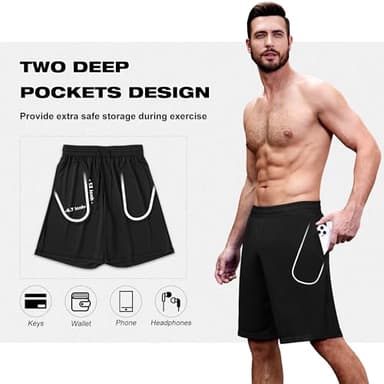 MLYENX Mens 4-6 Pack Workout Gym Shorts Quick Dry Lightweight Athletic Basketball Running Shorts for Men with Pockets - Image 5