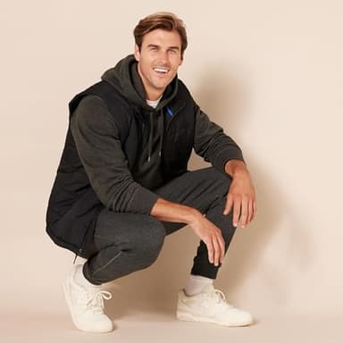 Amazon Essentials Men's Pullover Sweatshirt Hoodie, Big & Tall Options Available, Charcoal Heather, Large - Image 8