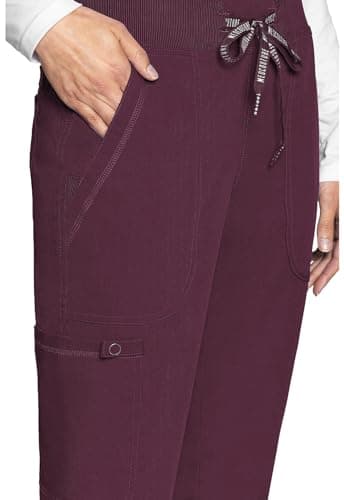 Med Couture Scrub Pants for Women Jogger Pant with 5 Pockets, Lightweight, Ultra Soft, 2-Way Stretch Fabric - MC7710P, M Petite, Wine - Image 2