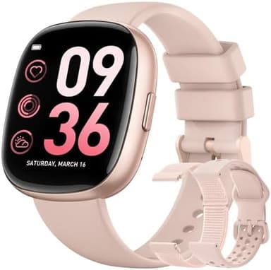 Smart Watches for Women Men with Call: Fitness Trackers with 24-Hour Heart Rate SpO2 Sleep Monitor 5ATM Waterproof 120+ Sport Mode Watches for Women gift Compatible with iPhone Android Phones(3 Bands - Image 2