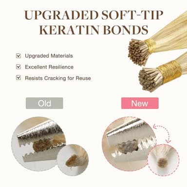 GOO GOO I Tip Hair Extensions, Real Human Hair, 24inch 50g, Cold Fusion I Tip, Invisible Remy, Pearl Ash Blonde Highlights - Image 5