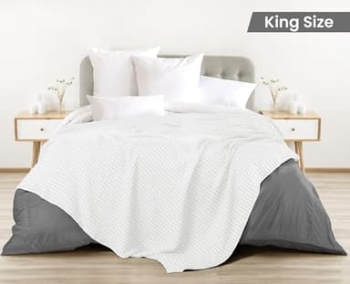 Utopia Bedding White 100% Cotton Waffle Blanket 300 GSM [King - 90x108 Inch] Soft Lightweight Breathable Bed Blanket for All Season - Image 2