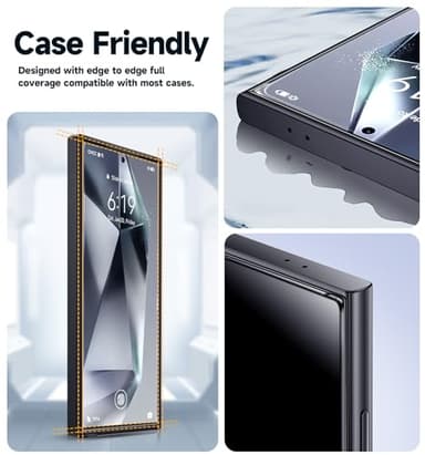 MAGIC JOHN 2 Pack for Samsung Galaxy S24 Ultra Tempered Glass Screen Protector, Auto Dust-Elimination Installation, Bubble Free, HD Clear, Easy Installation - Image 6