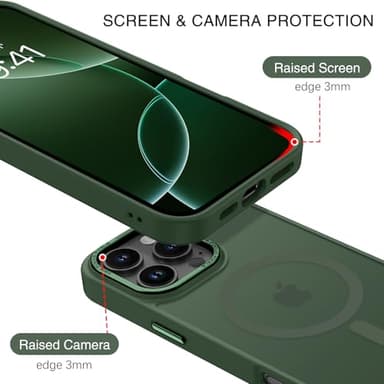 BENTOBEN Magnetic for iPhone 16 Pro Max Case,(Compatible with MagSafe) (Military Grade Drop Protection) Slim Translucent Matte Shockproof with Anti-Fingerprint Phone Case 6.9",Green - Image 3