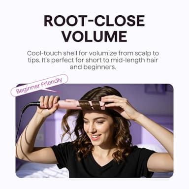 Wavytalk Airflow Styler Curling Iron, Cool Curl, 360° Cool Air Lock in Style for Lasting Curls, Reduces Damage, 2 in 1Hair Straightener and Curler, 1.25 Inch, Anti-Scald for Short Long Hair, Pink - Image 4