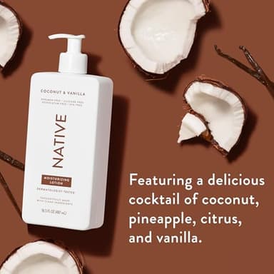 Native Body Lotion Contains Naturally Derived Plant-Based Moisturizers for Women and Men | Restores Dry Skin, Coconut & Vanilla, 16.5 fl oz - Image 4