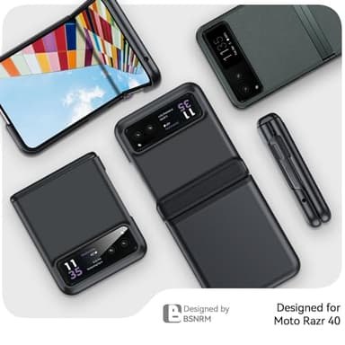BSNRM for Motorola Razr 2023 Case Full Body Cover & Magnetic Hinge Protection & Ultra Thin Matte PC Shockproof Phone Cover Smartphone Case for Moto Razr 2023 (Black) - Image 6