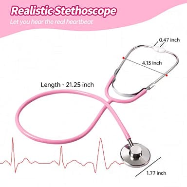 Phobby Kids Doctor Kit, 8 Pieces Kids Doctor Playset with Medical Storage Bag & Real Stethoscope, Pretend Play Doctor Toys for Toddler Boys Girls Aged 3 4 5 6 - Image 2