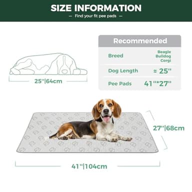 FXW Washable Pee Pads for Dogs, Puppy Pads with Super Absorbent, Specifically Designed for 42inch Cages, 41" × 27" Rectangle, Khaki, 1 Pack - Image 2