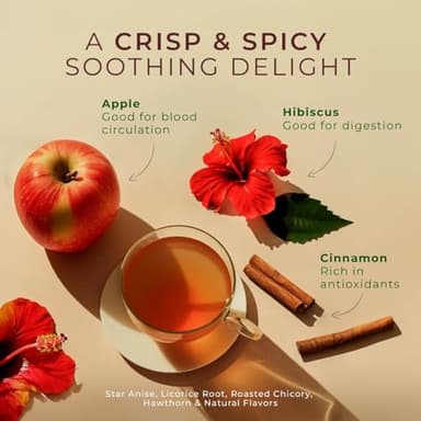 Gya Tea Co Cinnamon Apple Tea pod Tea Gift Set (16 ct) - Decaf Apple Cider for Soothing & Digestive Health - Image 4