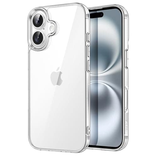 JETech Case for iPhone 16 6.1-Inch, Non-Yellowing Shockproof Phone Bumper Cover, Anti-Scratch Clear Back (Clear) - Image 1
