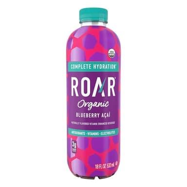 Roar Organic Electrolyte Infusions - USDA Organic - Blueberry Acai - with Antioxidants, B Vitamins, Low-Calorie, Low-Sugar, Low-Carb, Coconut Water Infused Beverage 18 Fl Oz (Pack of 12) - Image 6
