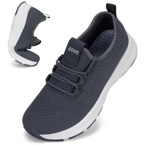 ZOVE Wide Toe Box Shoes Women Extra Wide Width Sneakers Ultra Light Road Running Shoes Non-Slip Tennis Sneakers Breathable Walking Athletic 8803 Dark Grey 40 - Image 1