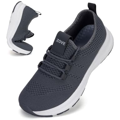 ZOVE Wide Toe Box Shoes Women Extra Wide Width Sneakers Ultra Light Road Running Shoes Non-Slip Tennis Sneakers Breathable Walking Athletic 8803 Dark Grey 40 - Image 1