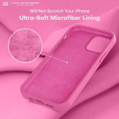 LOVE 3000 Compatible with iPhone 12 Pro Max Phone Case | Thickening 2.1 MM Liquid Silicone | Anti-Scratch Microfiber Lining | Full-Body Duty Heavy Protection Case for Men, Pitaya - Image 5