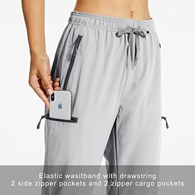 Libin Women's Capri Pants Lightweight Quick Dry Cargo Hiking Capris Travel Casual Cropped Pants Zipper Pockets - Image 4