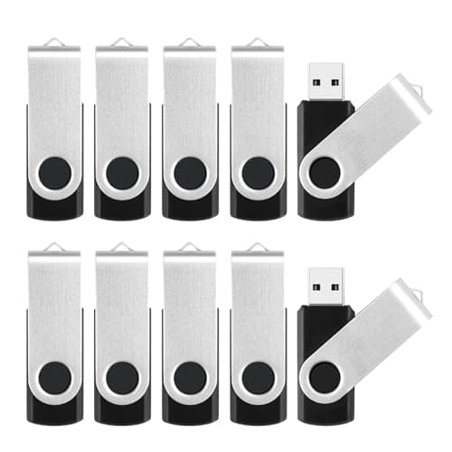 8GB Flash Drive 10 Pack Bulk USB Flash Drives, USB2.0 Thumb Drive USB Stick for Data Storage Backup, Jump Drive Pen Drive Zip Drive Memory Stick with Indicator, USB Storage Flash Drive Swivel Design - Image 1