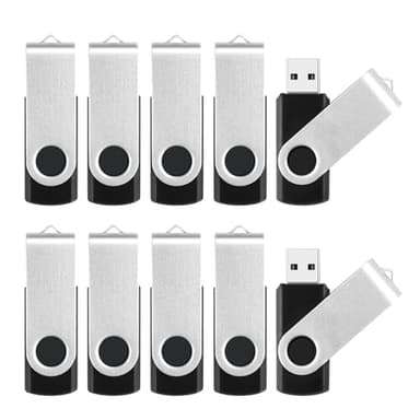 8GB Flash Drive 10 Pack Bulk USB Flash Drives, USB2.0 Thumb Drive USB Stick for Data Storage Backup, Jump Drive Pen Drive Zip Drive Memory Stick with Indicator, USB Storage Flash Drive Swivel Design - Image 1