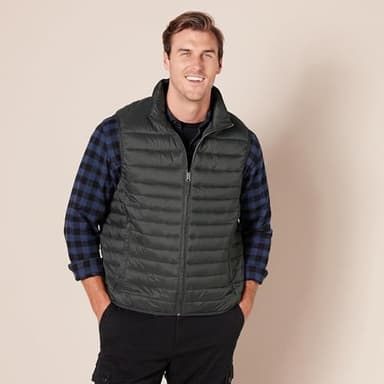Amazon Essentials Men's Lightweight Water-Resistant Packable Puffer Vest, Dark Grey, Large - Image 6