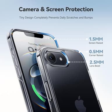 CASEKOO for iPhone 16e Case Crystal Clear, [12FT Military-Grade Protection][Never Yellow Technology] Transparent Slim Cover Women Men for iPhone 16e PhoneCase 6.1 inch, Clear - Image 5