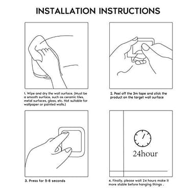 Taozun Towel Holder Gold Hand Towel Rack Adhesive Towel Bar Stick on Towel Ring for Bathroom Wall Kitchen RV, Stainless Steel Brushed Brass Finish - Image 6