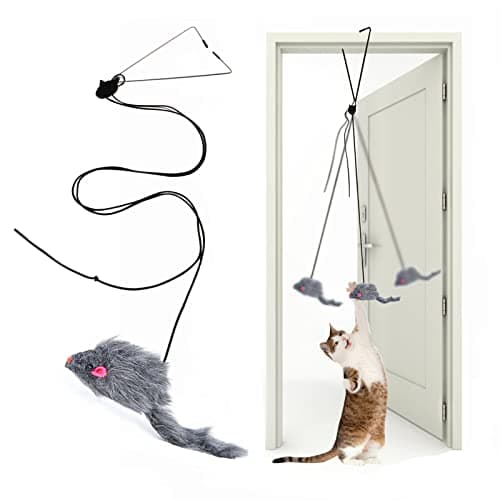 Kalimdor Interactive Cat Feather Toys,Retractable Teaser Toy ，Hanging Interactive Toys for Indoor Cats Kitten Play Chase Exercise, Kitten Mental Exercise Toys (1 Pack) - Image 1