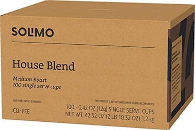 Amazon Brand - Solimo Medium Dark Roast Coffee Pods, House Blend, Compatible with Keurig 2.0 K-Cup Brewers, 100 Count - Image 4