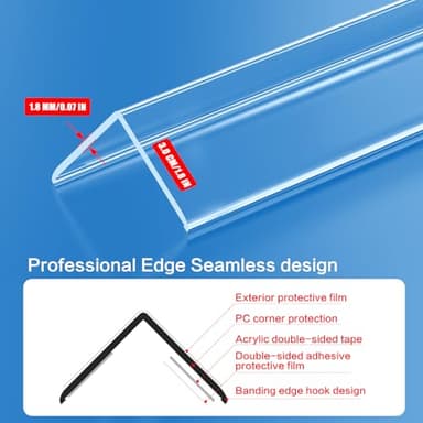 6PCS Clear Self-Adhesive Wall Corner Protectors，Corner Guards & Edge Protector for Wall Door Frame Cabinet Baseboard & Door, Table, Stair (57.8" X 1.18") - Image 2