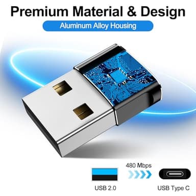 𝟒𝐏𝐚𝐜𝐤 𝐔𝐩𝐠𝐫𝐚𝐝𝐞𝐝 USB to USB C Adapter,Type-C Female to A Male Charger Converter for iPhone 17 Charger,iWatch Ultra SE 9 10,iPhone 17 Pro Max 16 15 12,Samsung S25,AirPods,iPad,Car,PS4 - Image 6