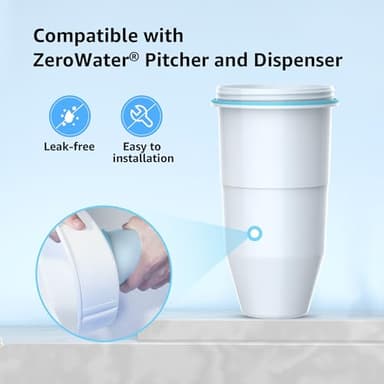 AQUA CREST NSF/ANSI 53 Certified 6-Stage Replacement Water Filters, Replacement for ZR-017 Pitcher Filters and Dispenser Filters, Reduce TDS, Lead, PFOA/PFOS, Chlorine, Bad Taste and Odor,4Packs - Image 6