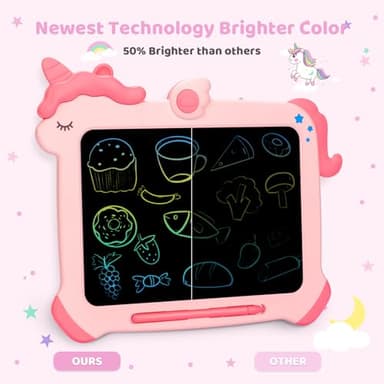 Kikapabi LCD Writing Tablet for Kids, Unicorn Colorful Screen Doodle Board, Electronic Drawing Pad, Educational Toy, Toddlers Travel Toy, Christmas Birthday Gift for 3 4 5 6 7 Year Old Girls Pink - Image 8