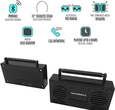 Bumpboxx MicroBoom Wearable Necklace Bluetooth Speaker Boombox | Bluetooth Portable Speaker | Gunmetal Grey (Renewed) - Image 5