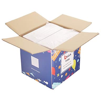 bUCLA 100PCS White Square Plastic Plates-6inch Disposable Cake Plates- Premium Hard Square Small Appetizer Plates for Wedding/Party - Image 5