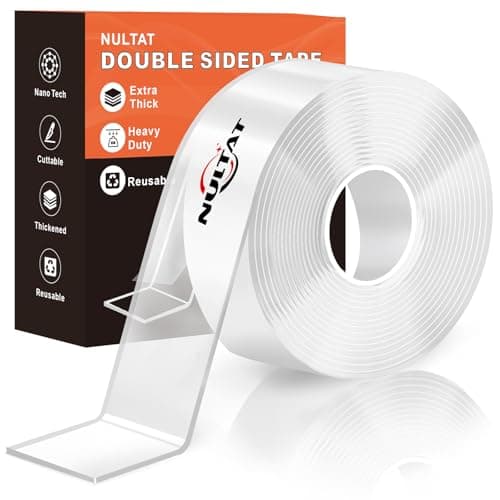 Strong Double Sided Tape Heavy Duty Double Sided Tape for Walls, 1.18" x 120" Clear & Tough Nano Tape Double Sided Mounting Tape, Removable Wall Tape for Hanging Picture, Poster, Carpet (10FT) - Image 1