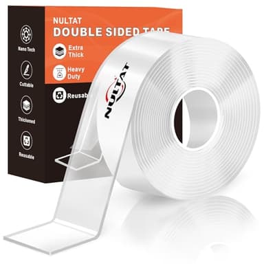 Strong Double Sided Tape Heavy Duty Double Sided Tape for Walls, 1.18" x 120" Clear & Tough Nano Tape Double Sided Mounting Tape, Removable Wall Tape for Hanging Picture, Poster, Carpet (10FT) - Image 1