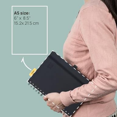 POPRUN Daily Planner 2025-2026 One Page per Day (6'' x 8.5'') with Spiral Bound Leather Soft Cover, Academic Year Appointment Book (Jul.2025 - Jun.2026) with Hourly Slots, Inner Pocket- Brown - Image 2