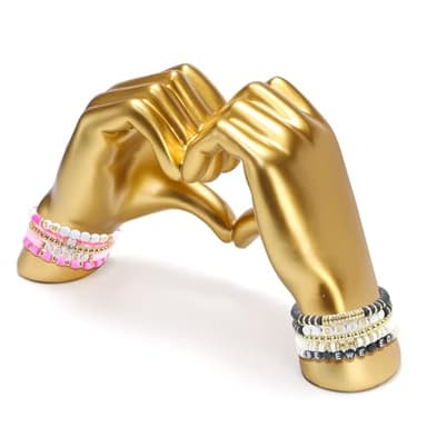 Mezchi Gold Heart Hands Sculpture Room Decor, Aesthetic Decor for Living Room Bedroom Bookshelf, Love Finger Modern Art Aesthetic Sculpture for Home Office Desktop, Birthday Gift - Image 8