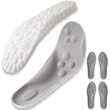 Softr Steps Insoles - 2 Pairs Softer Insoles for Men Women, 4D Cloud Memery Foam Steppers Insole (Gray,M8/W9) - Image 1