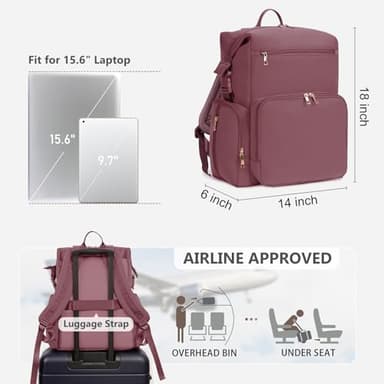 CEI-CEI Neoprene Diaper Bag Backpack with Changing Pad, Large Newborn Baby Maternity Bags Travel Tote with Insulated Pockets (Pink) - Image 5