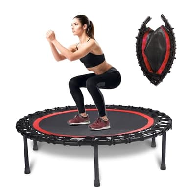 40" Foldable Rebounder Trampoline for Adults - Silent Fitness Bungee Rebounder, Home Exercise Trampoline for Low Impact Cardio, Indoor/Outdoor Portable Workout Trampoline - Image 1