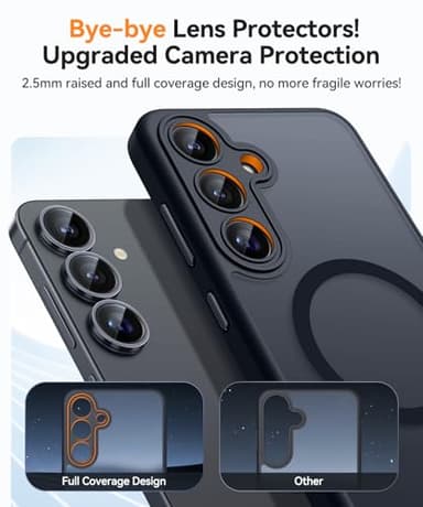 CANSHN Designed for Samsung Galaxy S25 Plus Case (2025) [Full Camera Protection] [Compatible with Magsafe] Translucent Matte Back Protective Phone Cover, Black - Image 3