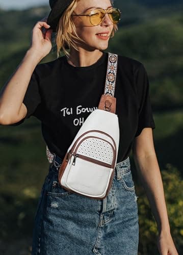 Mroede Crossbody Bags for Women 4-Pockets Sling Bag Fanny Pack Chest Purse Backpack Casual Daypacks Travel Shopping - Image 2