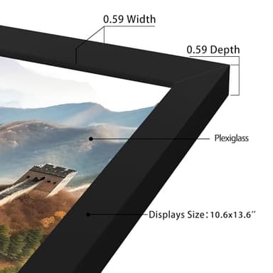 Picrit 11x14 Picture Frame, Photo Frame for Wall Mounting Display, Black - Image 3