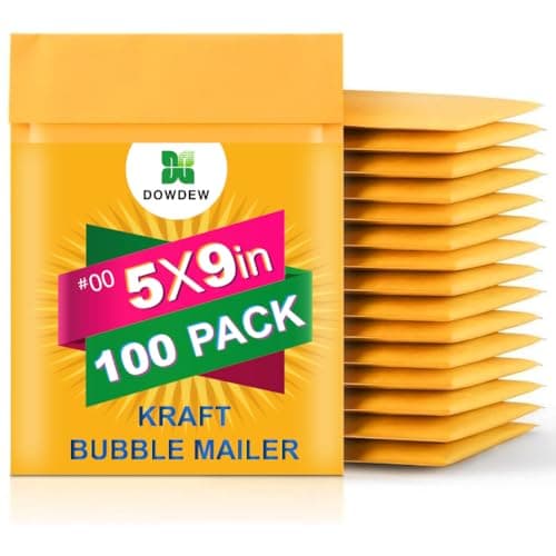 Kraft Bubble Mailers [100 Pack] Shipping Mailing Packing Padded Envelopes #00 (5" x 9") - Image 1